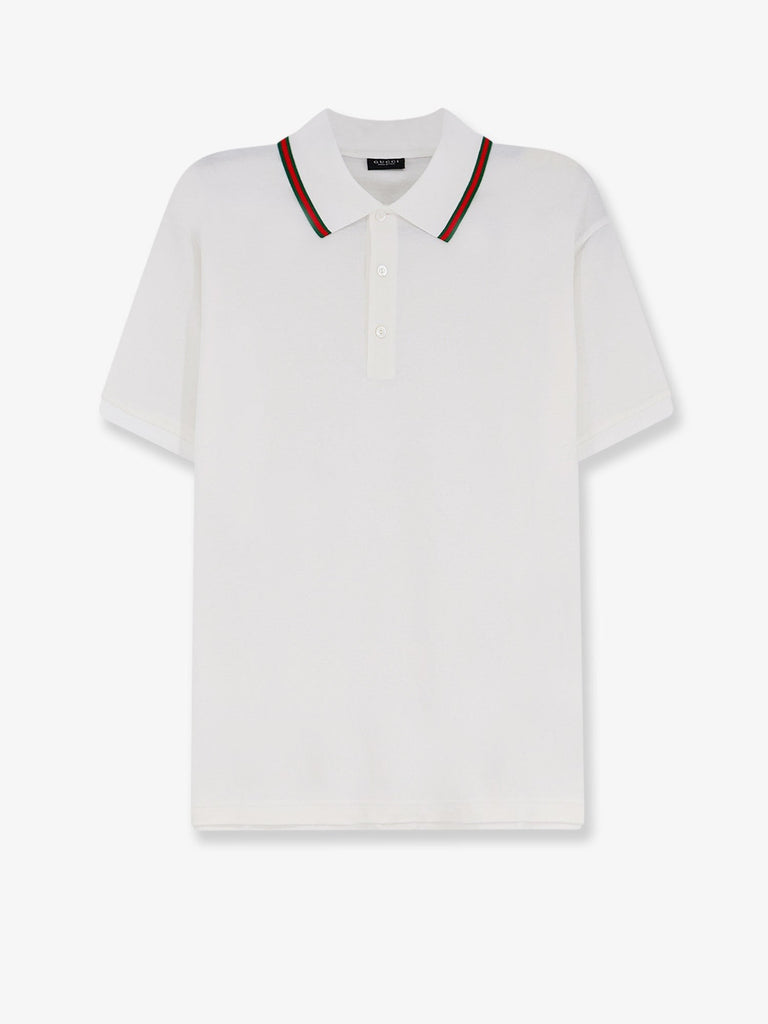 Cotton polo shirt with Nastro Web detail on the collar