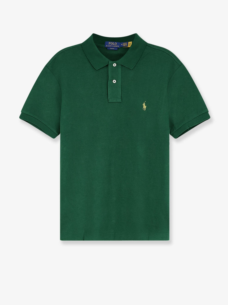 Cotton polo with front logo embroidery