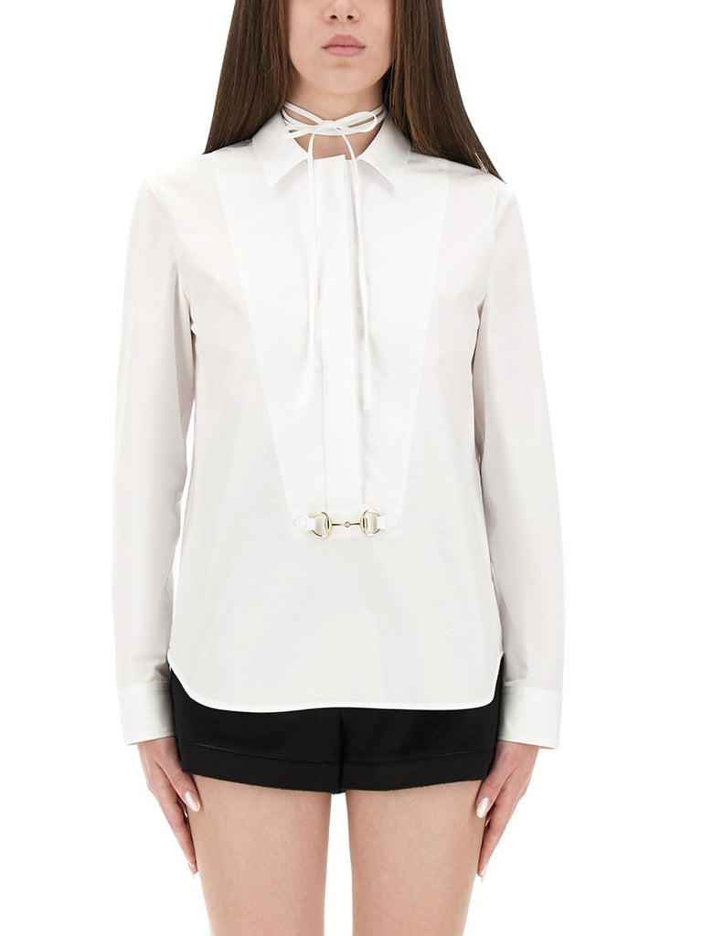 COTTON POPLIN SHIRT WITH CLAMP