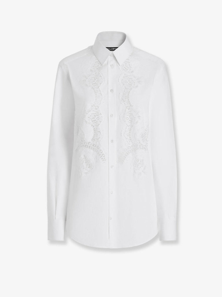 Cotton shirt with floral embroideries