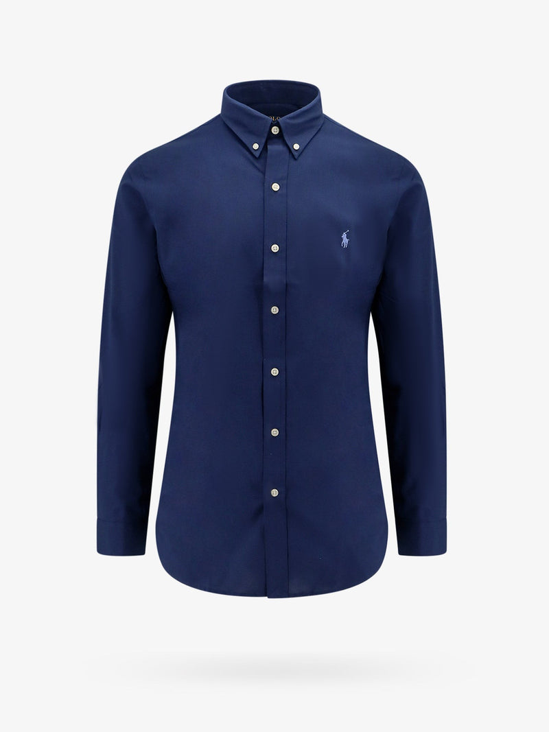 Cotton shirt with front embroidered logo