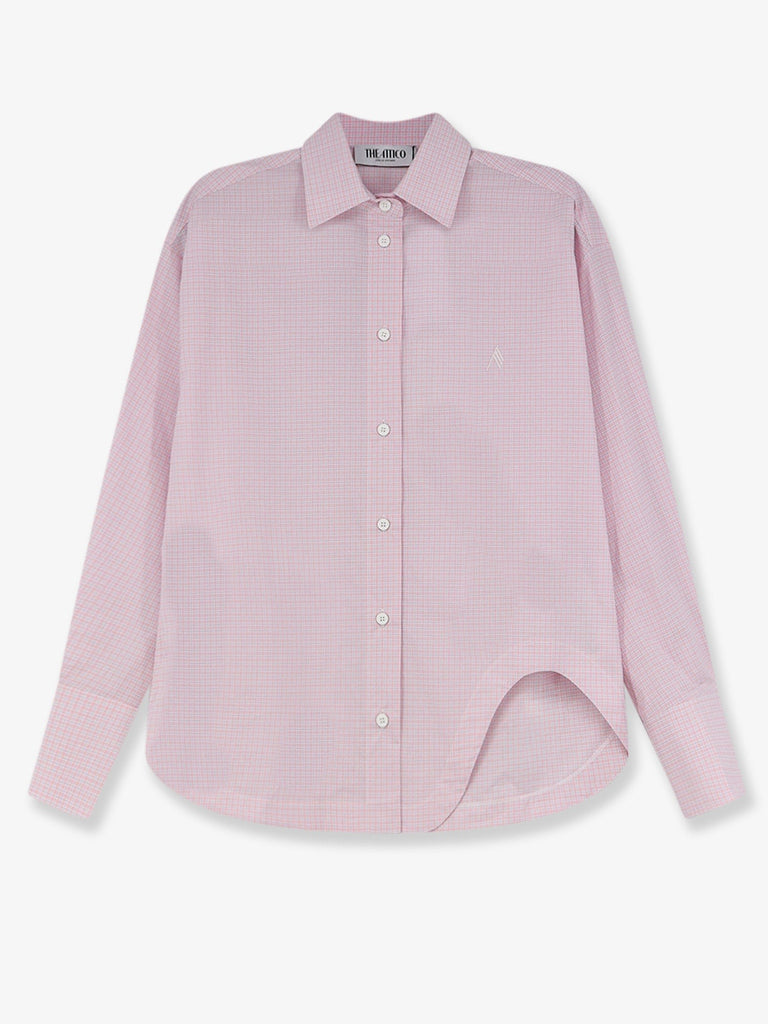 Cotton shirt with front embroidered logo