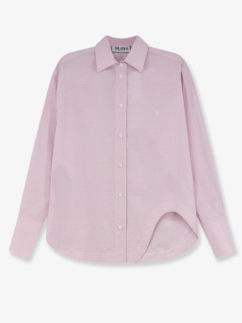 Cotton shirt with front embroidered logo