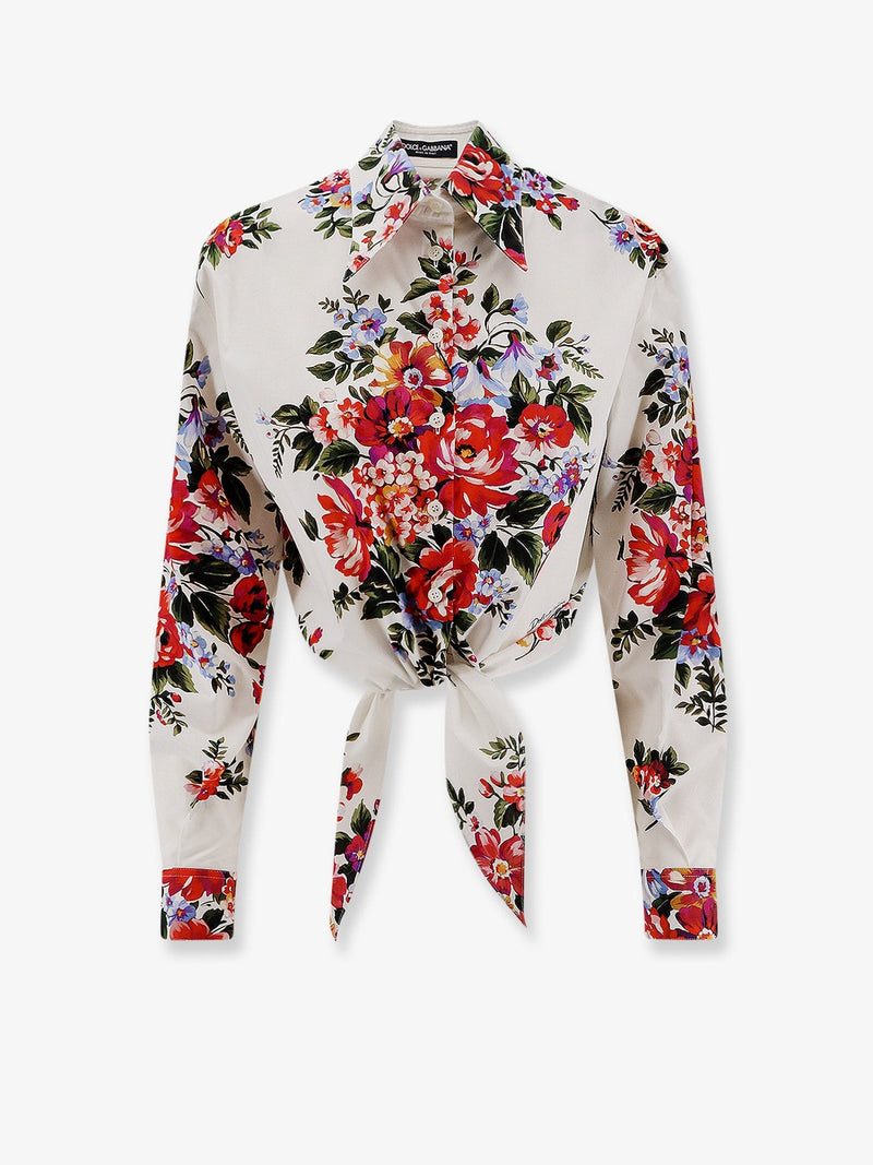 Cotton shirt with multicolor print