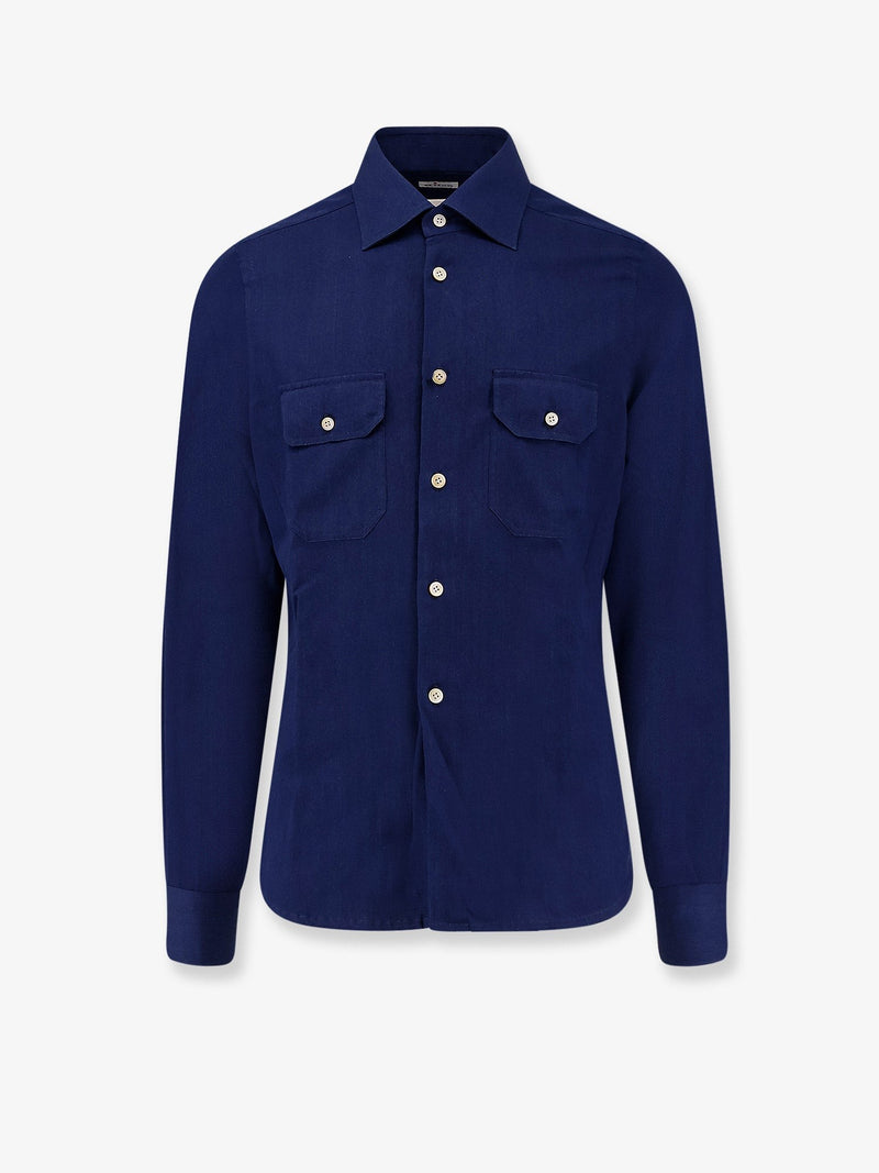 Cotton shirt with stitched profiles