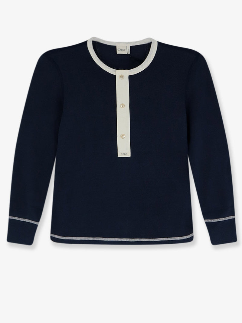 Cotton sweater with contrasting inserts