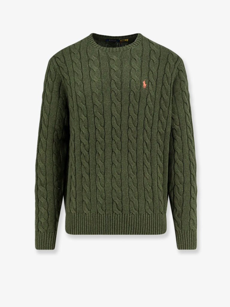 Cotton sweater with embroidered logo on the front
