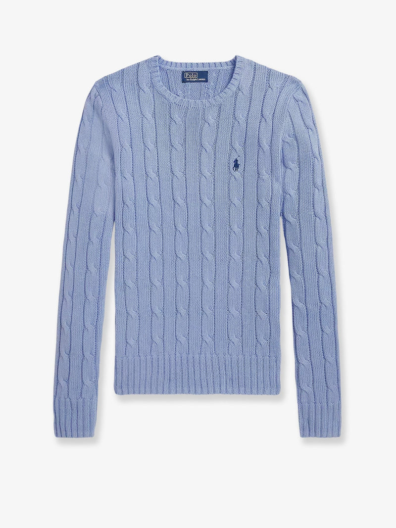 Cotton sweater with embroidered logo on the front