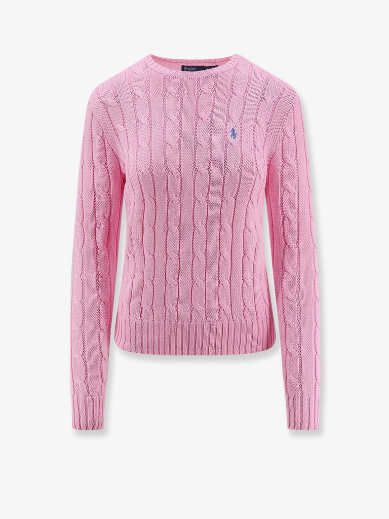 Cotton sweater with embroidered logo on the front