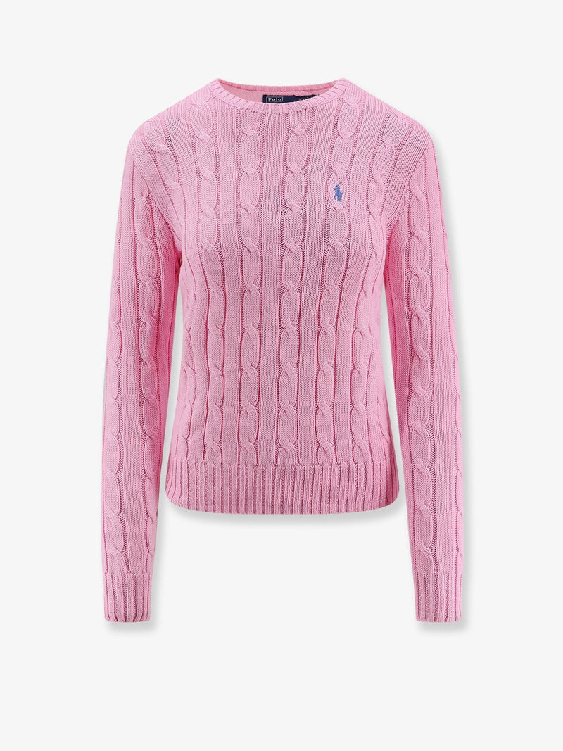 Cotton sweater with embroidered logo on the front