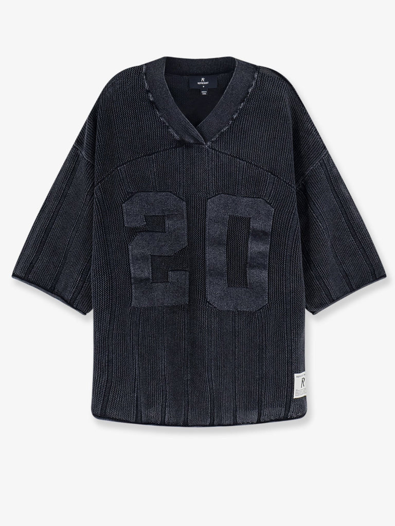 Cotton sweater with logo patch on the bottom