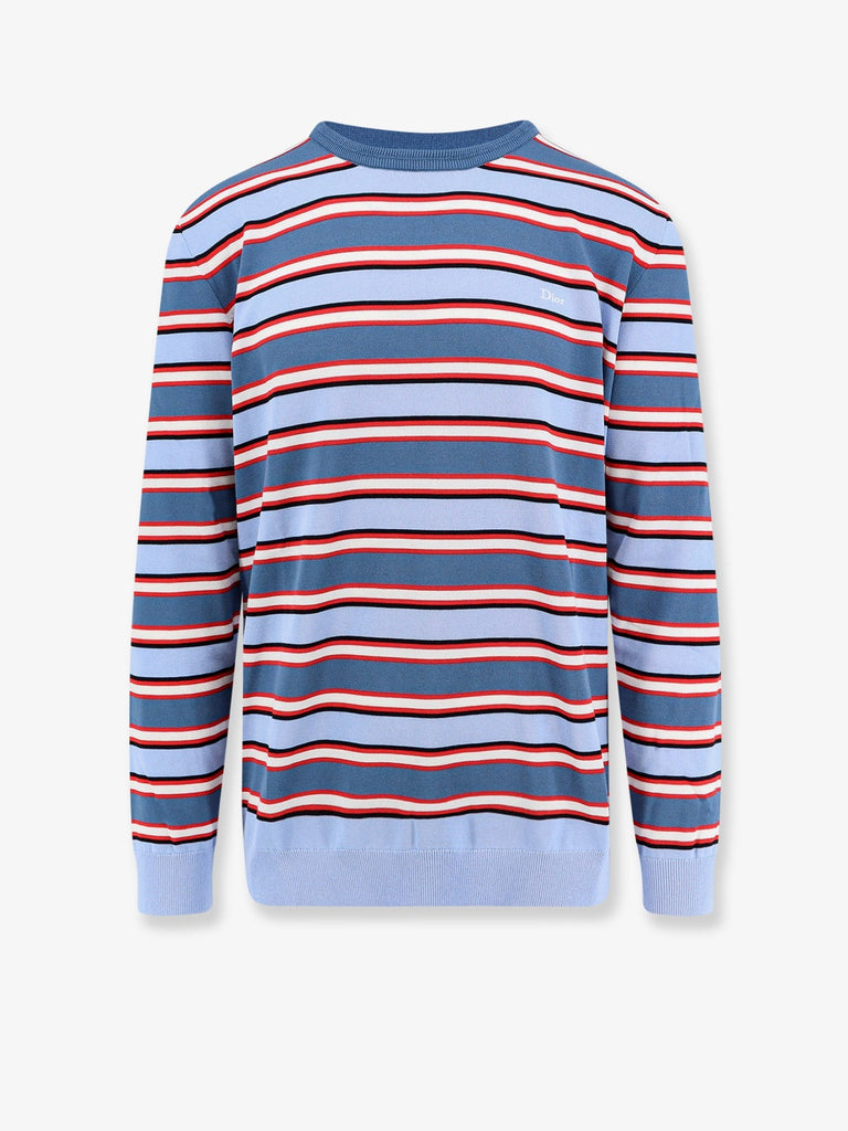 Cotton sweater with striped pattern