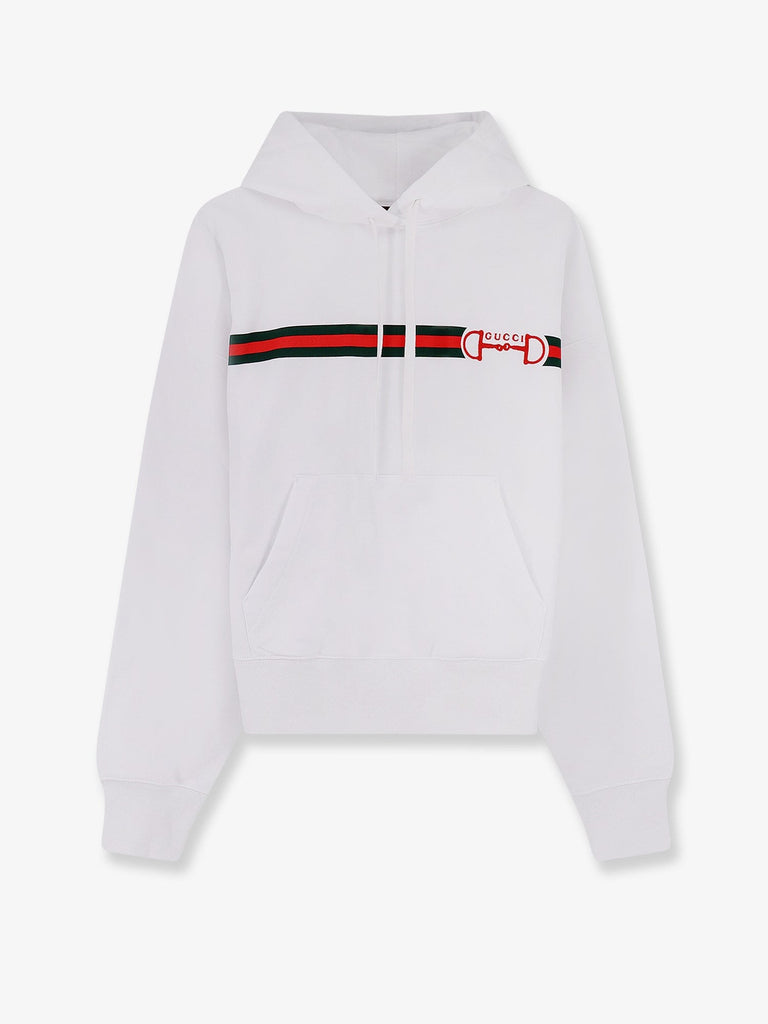 Cotton sweatshirt with embroidered Horsebit on the front