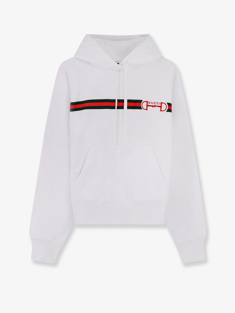 Cotton sweatshirt with embroidered Horsebit on the front