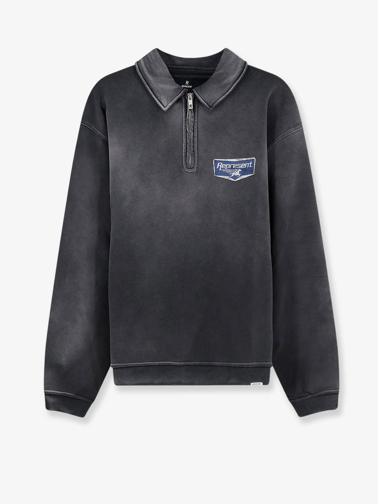 Cotton sweatshirt with front logo print
