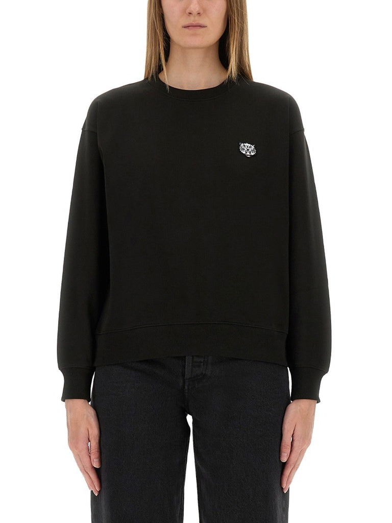 COTTON SWEATSHIRT WITH "HAPPY TIGER" PATCH