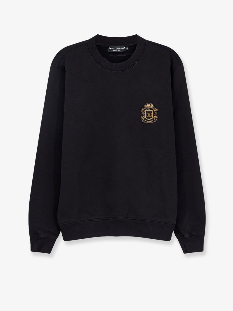 Cotton sweatshirt with heraldic logo patch