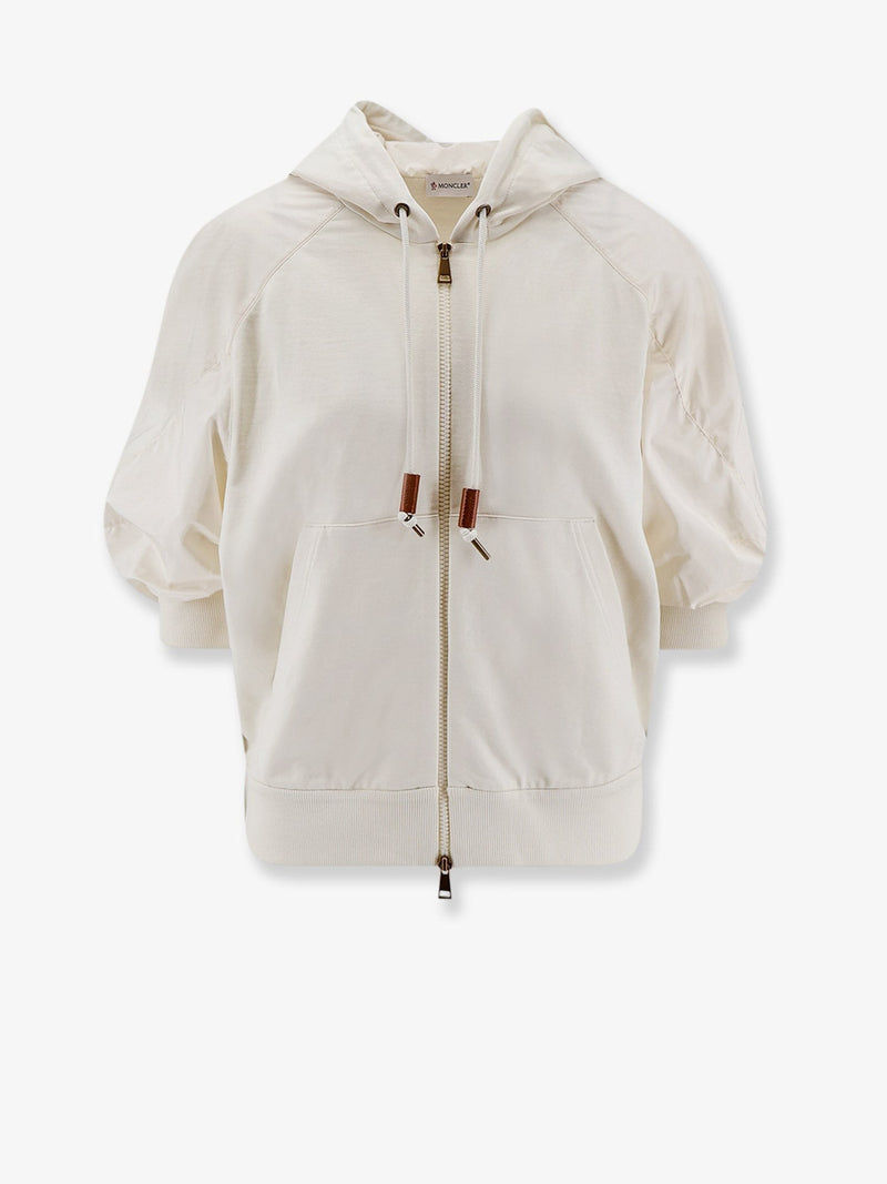 Cotton sweatshirt with nylon sleeves