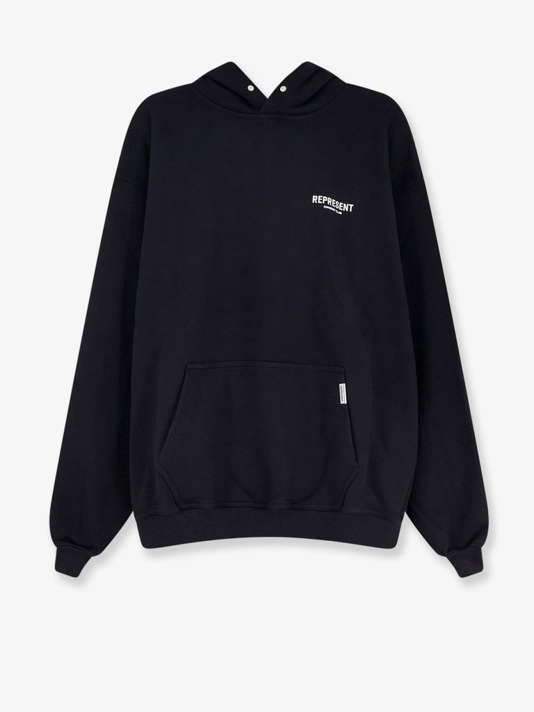 Cotton sweatshirt with printed logo on the front