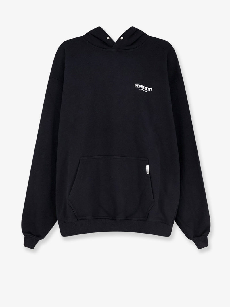 Cotton sweatshirt with printed logo on the front