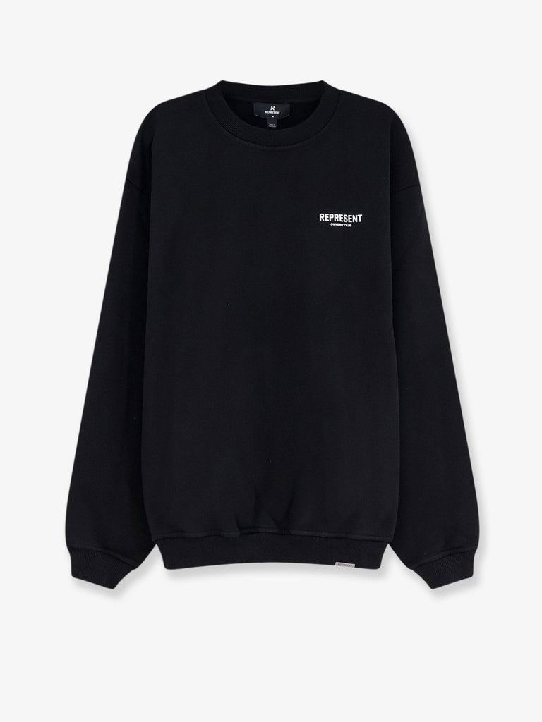 Cotton sweatshirt with printed logo on the front