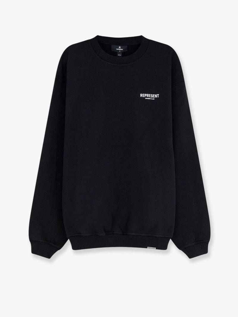 Cotton sweatshirt with printed logo on the front