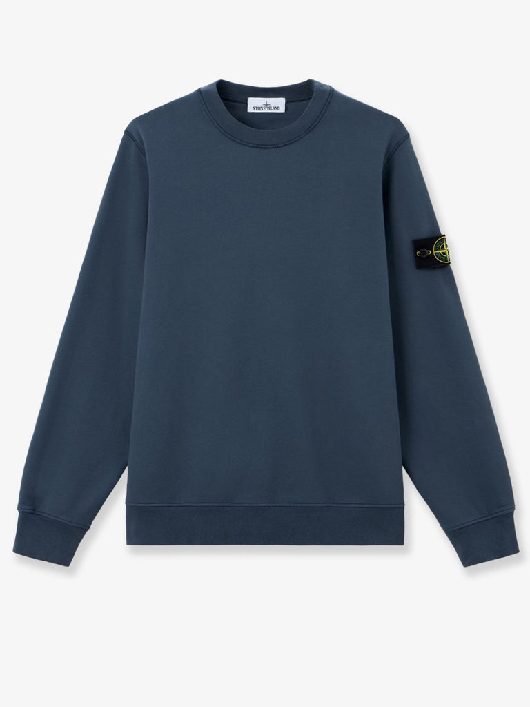 Cotton sweatshirt with side logo patch