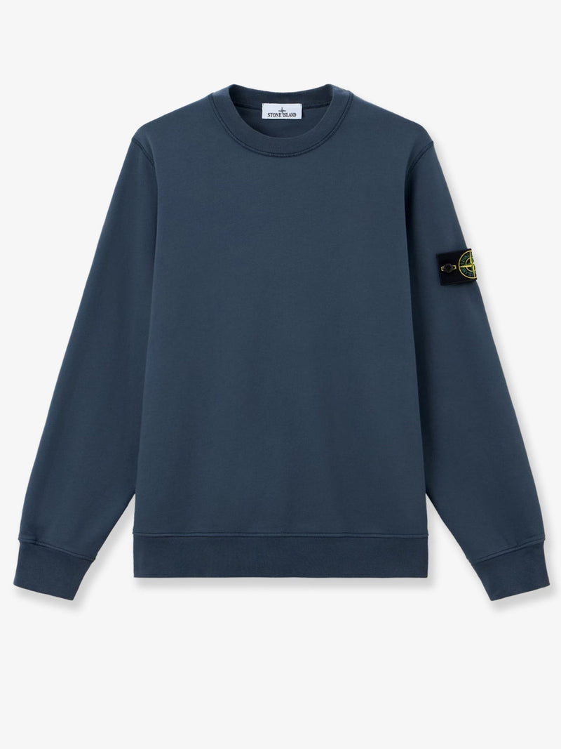 Cotton sweatshirt with side logo patch