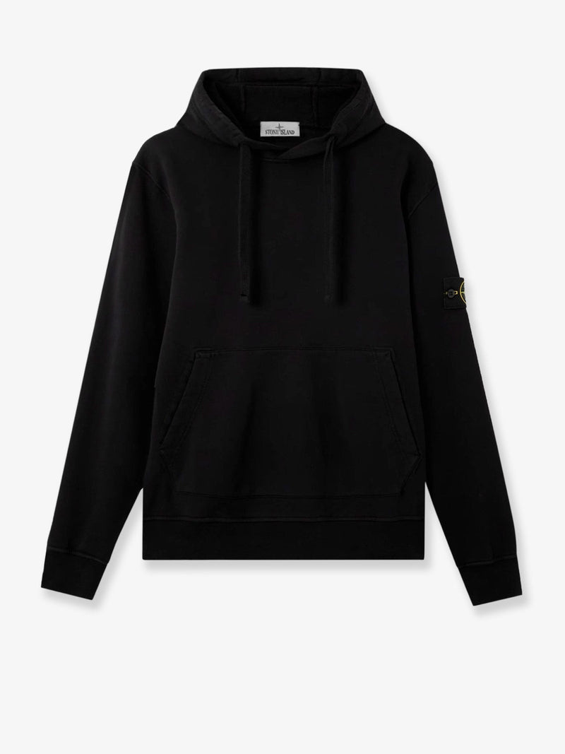Cotton sweatshirt with side logo patch