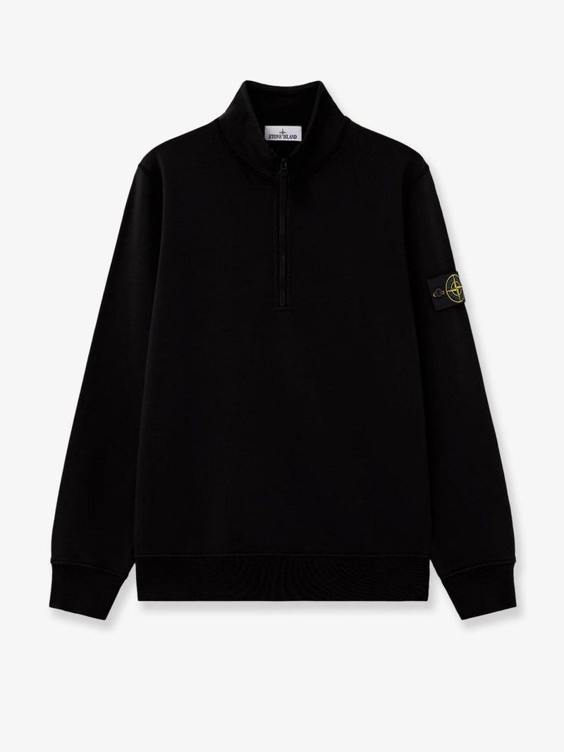 Cotton sweatshirt with side logo patch
