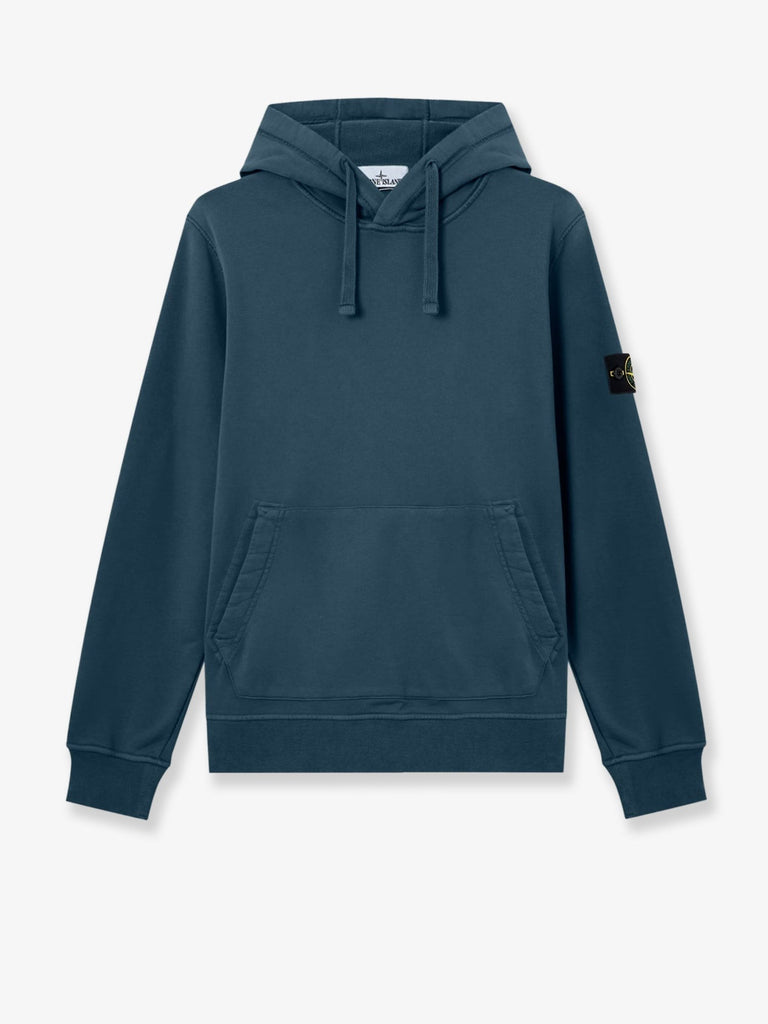Cotton sweatshirt with side logo patch