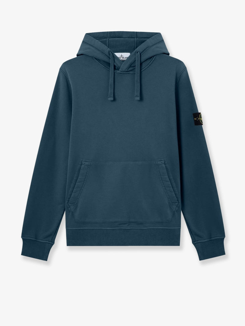 Cotton sweatshirt with side logo patch
