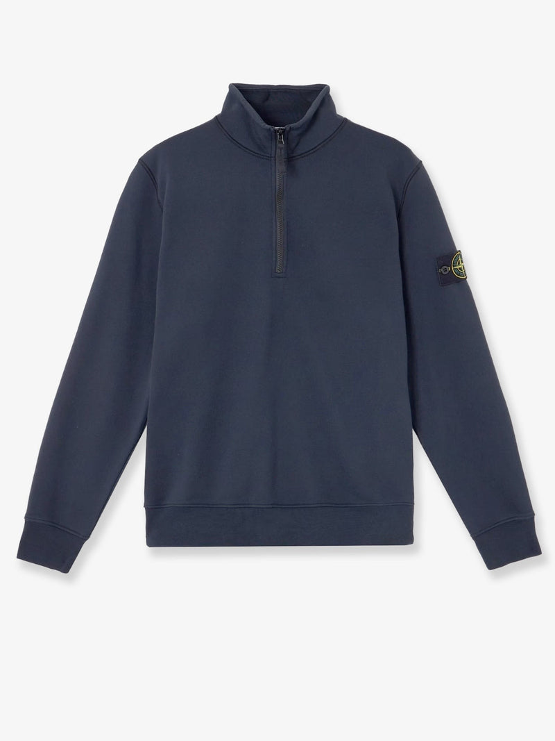 Cotton sweatshirt with side logo patch