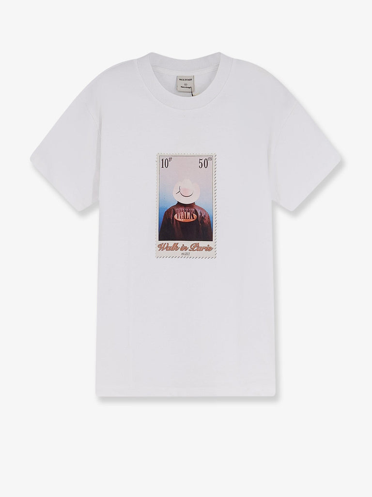 Cotton t-shirt with "Leather jacket" print on the front