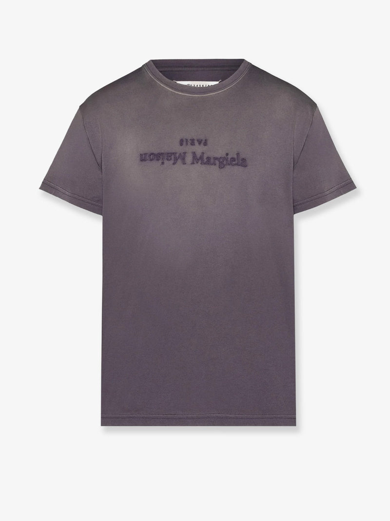 Cotton T-shirt with rewashed effect