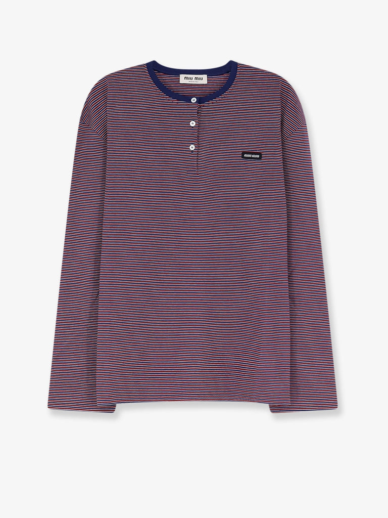 Cotton T-shirt with striped pattern