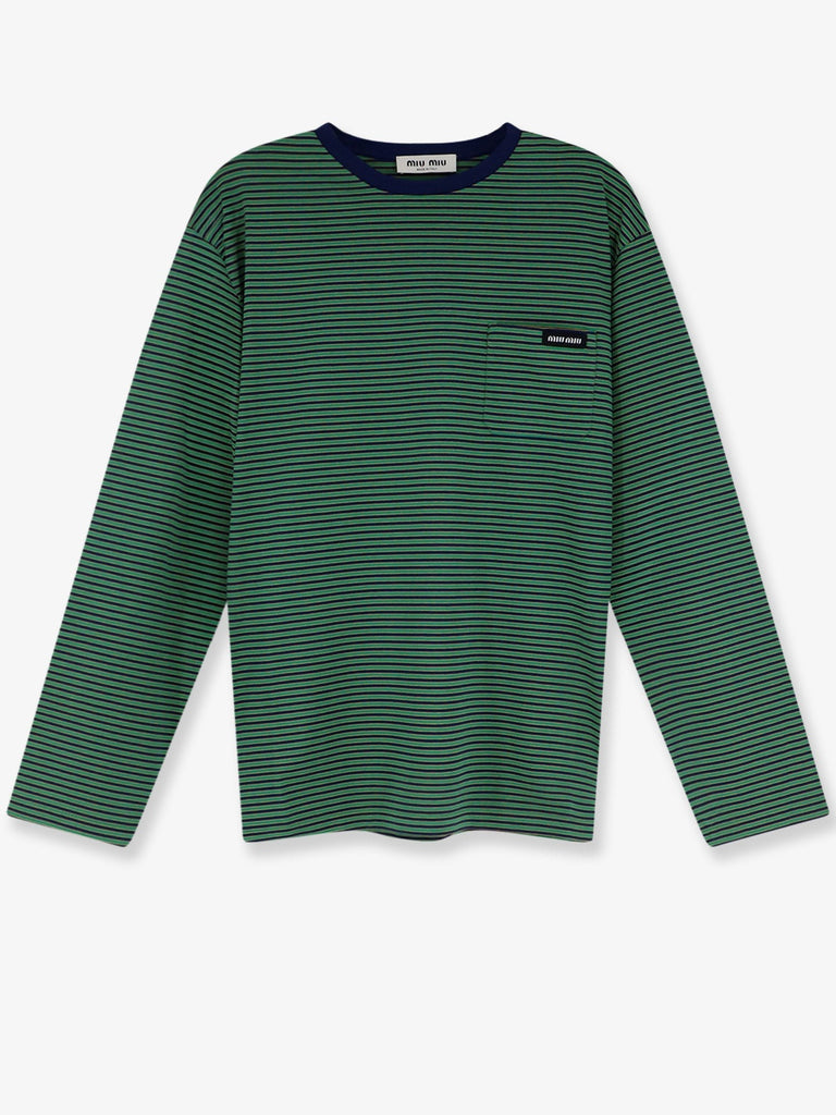Cotton T-shirt with striped pattern