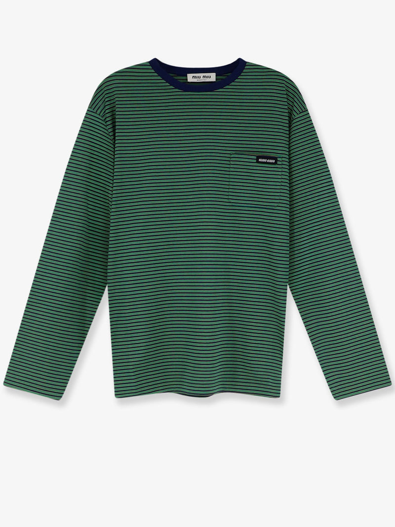 Cotton T-shirt with striped pattern