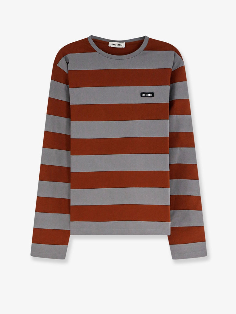 Cotton T-shirt with striped pattern