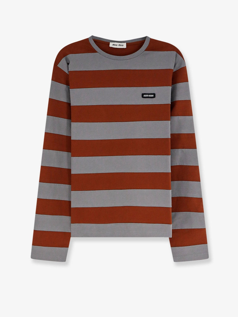 Cotton T-shirt with striped pattern