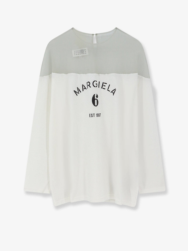 Cotton t-shirt with voile insert