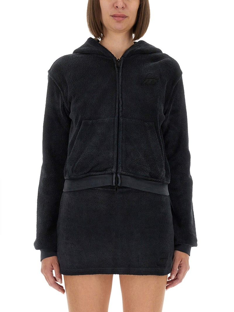 COTTON TERRY SWEATSHIRT WITH ZIPPER