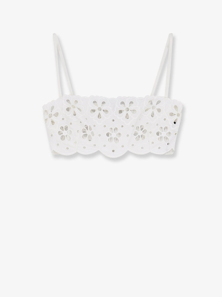 Cotton top with cut-out embroidery