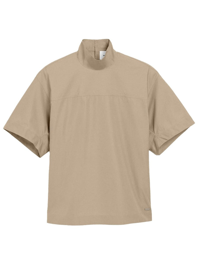 COTTON TOP WITH RAISED COLLAR