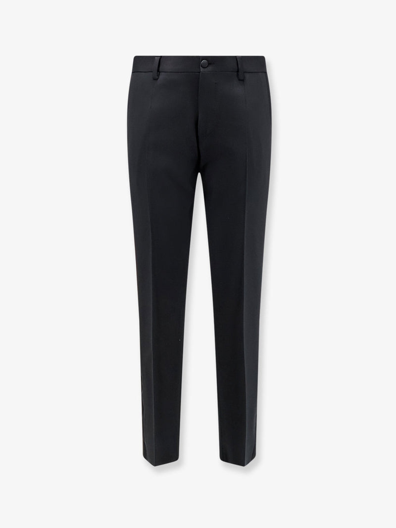 Cotton, viscose and silk blend trousers