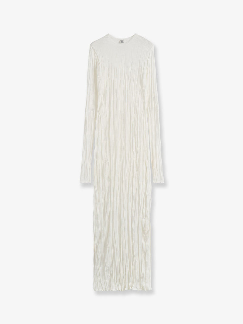 Crinkled viscose and recycled material dress