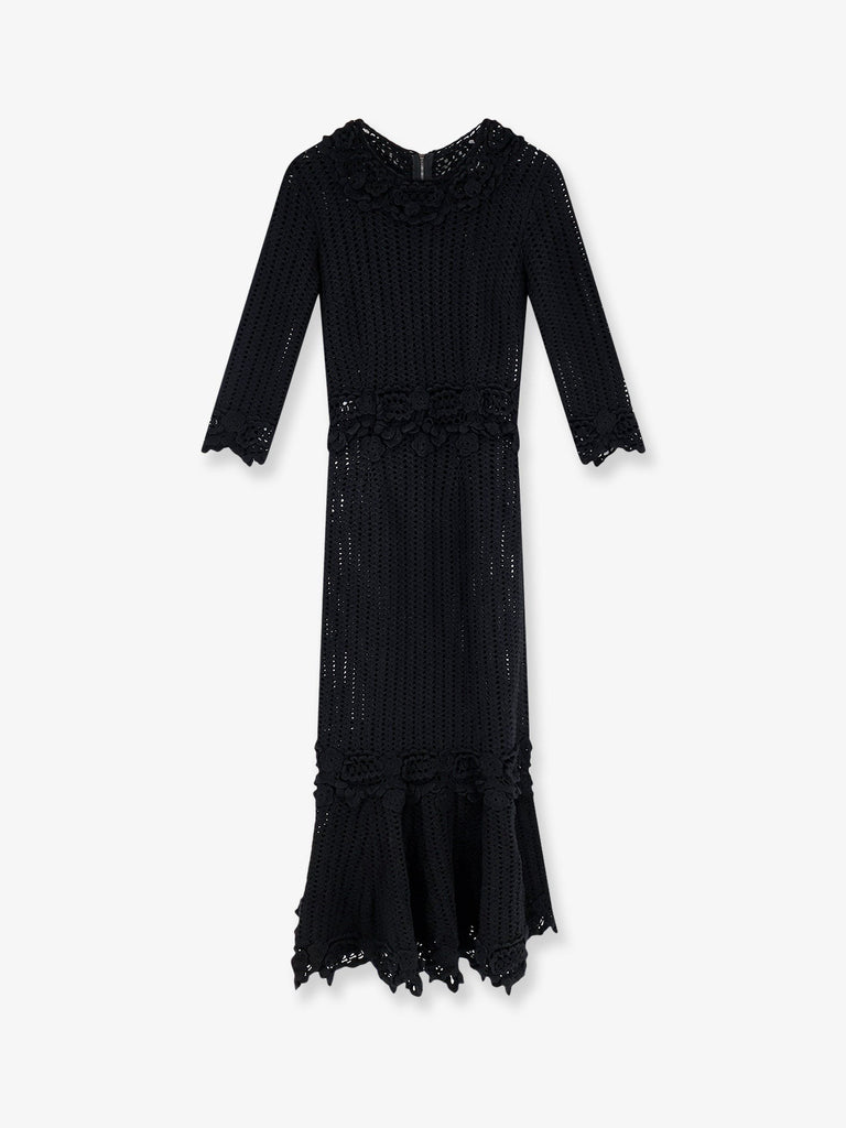 Crochet fabric long dress
