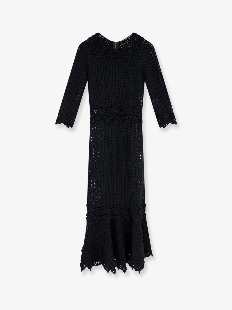 Crochet fabric long dress
