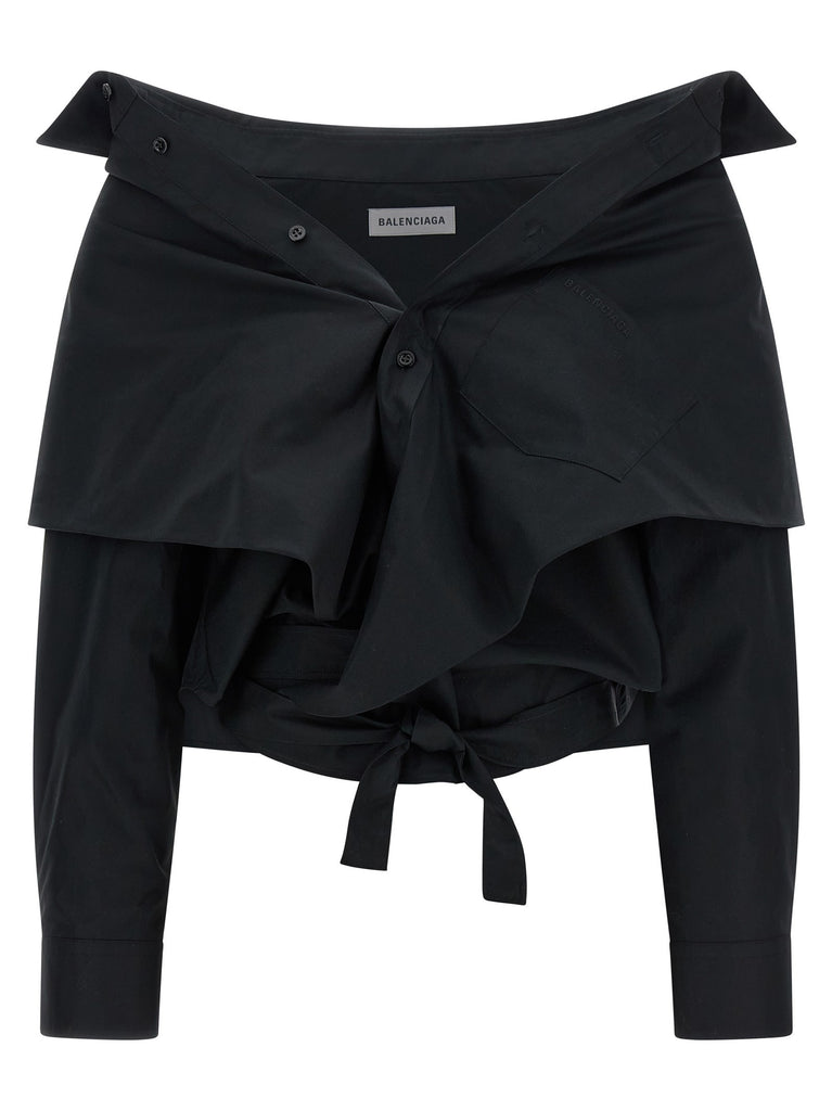 Crop shirt off the shoulder