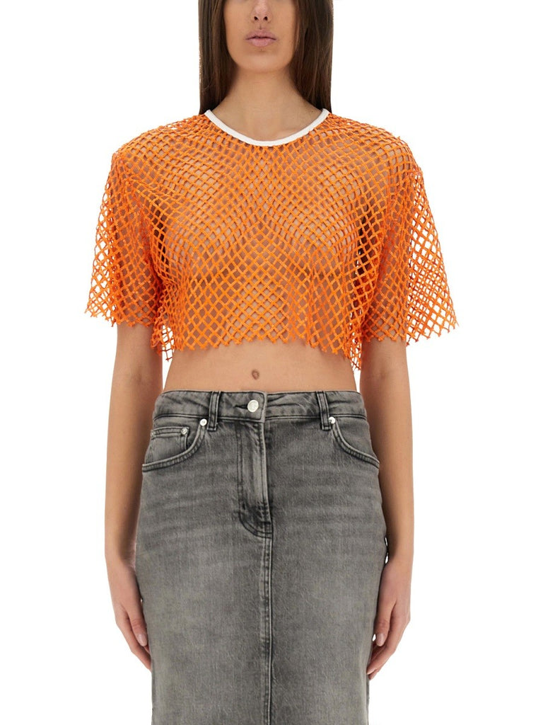 CROPPED MESH TOP